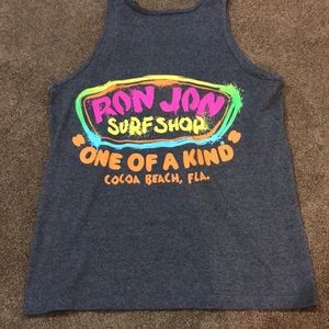 Medium Ron Jon Surf Shop Cocoa Beach Fla gray tank top